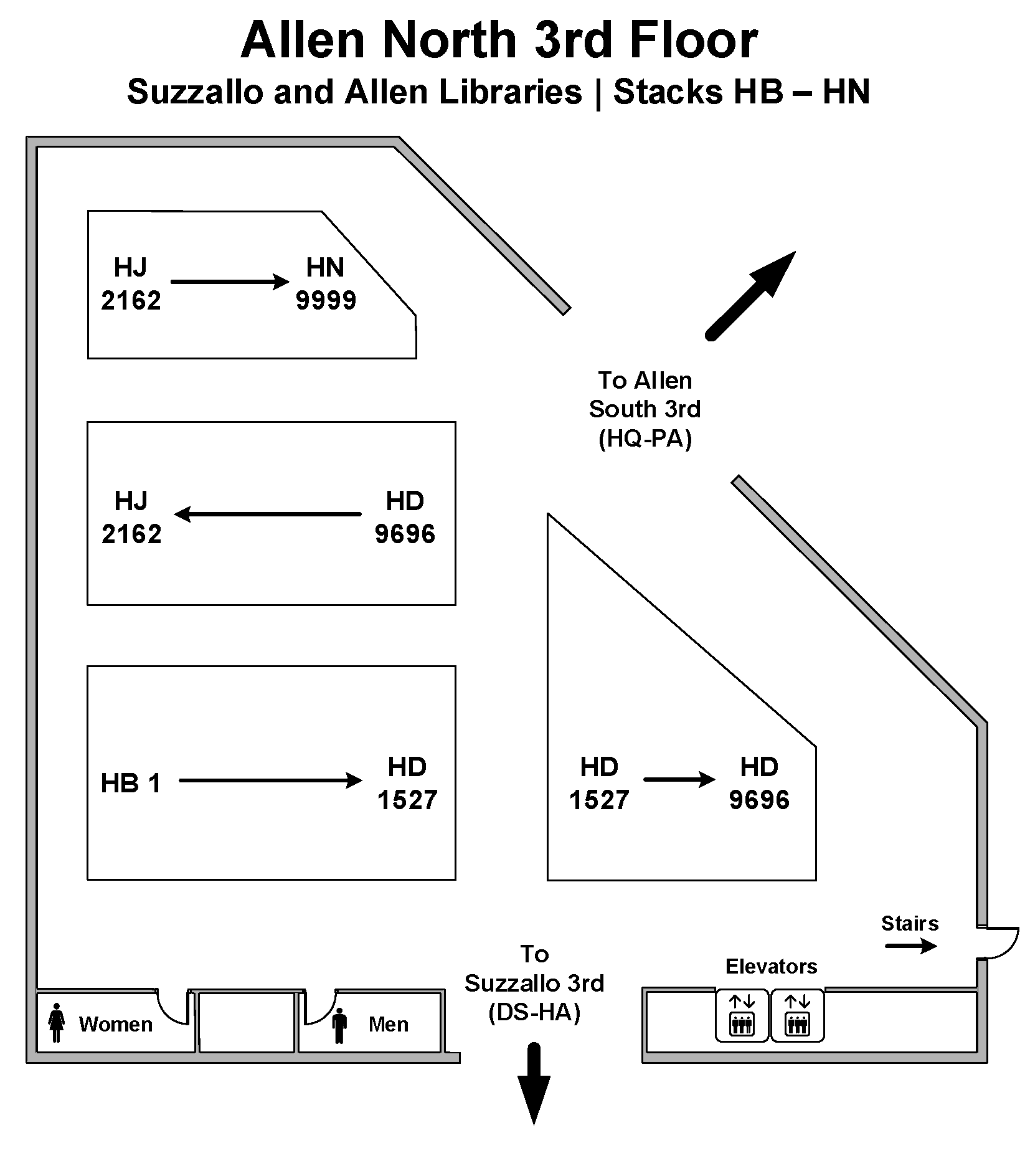 Call Number Map - Allen N 3rd