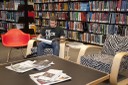 student in Built Environments Library