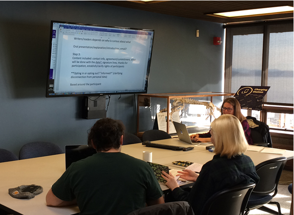 Student sharing screen Friday Harbor Library