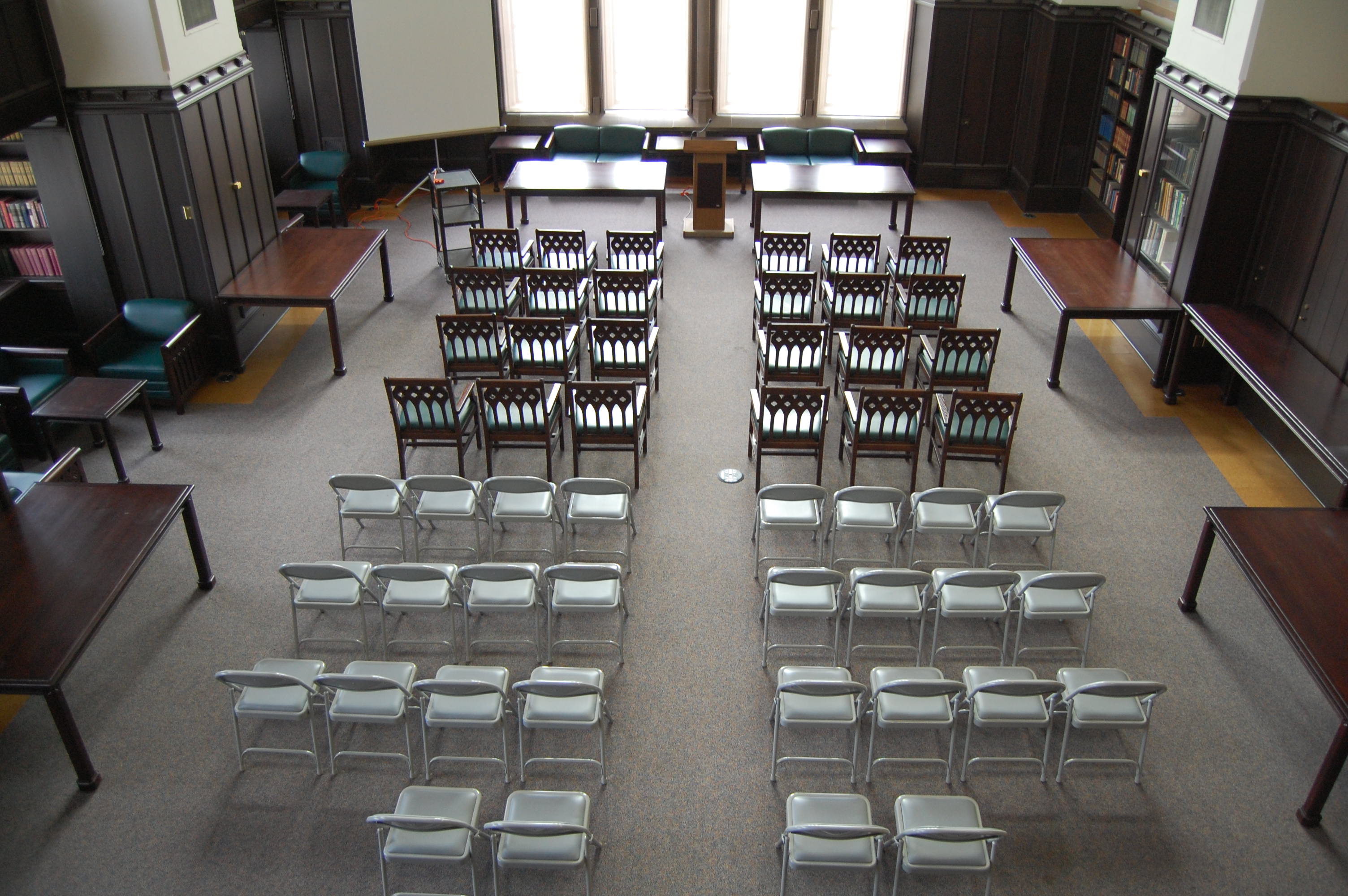 Smith Room Photo - Lecture Setup - from balcony