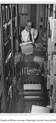 Librarian Harry Bauer in Suzzallo Library