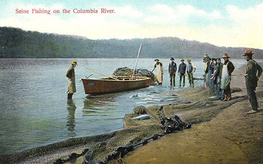 Seine fishing for salmon on the Columbia River, n.d.