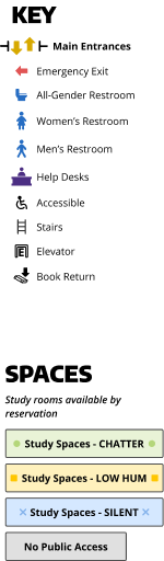 Suzzallo Allen noise levels building map key