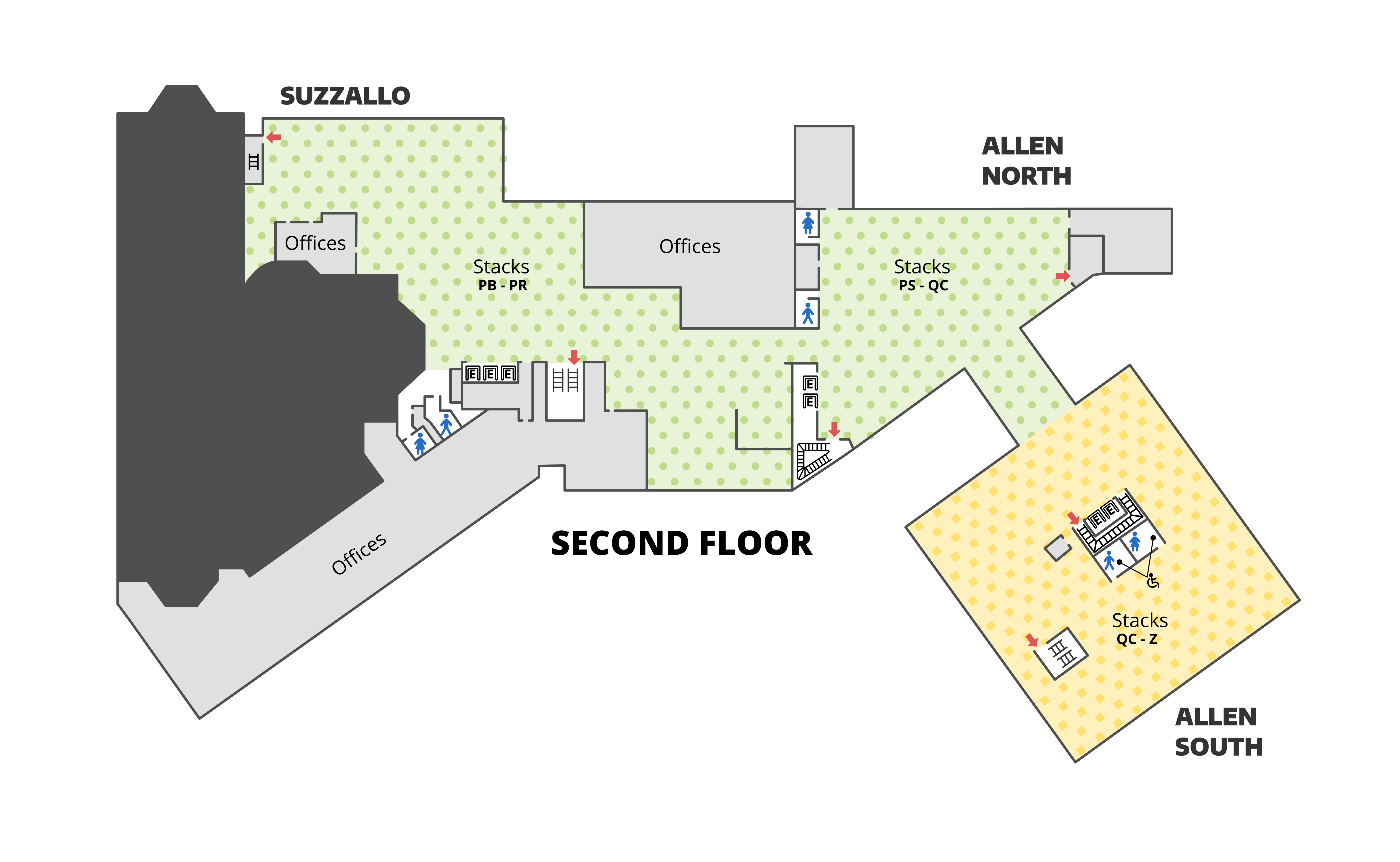 Suzzallo Allen second floor noise levels map